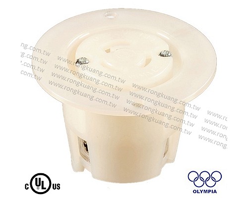 NEMA L5-15 Flanged outlet locking receptacle